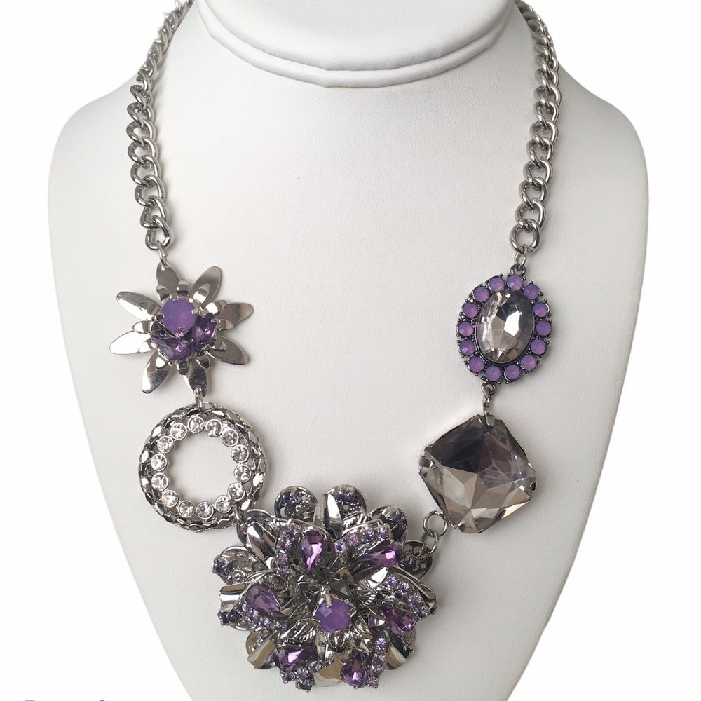 Simply Vera Lavender Crystal Statement Necklace - Picture 1 of 4